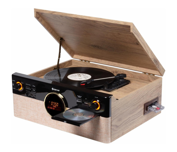 Denver Miniwieża Denver MRD-180 z gramofonem i radio DAB+/FM drewni - 1535052 - zdjęcie